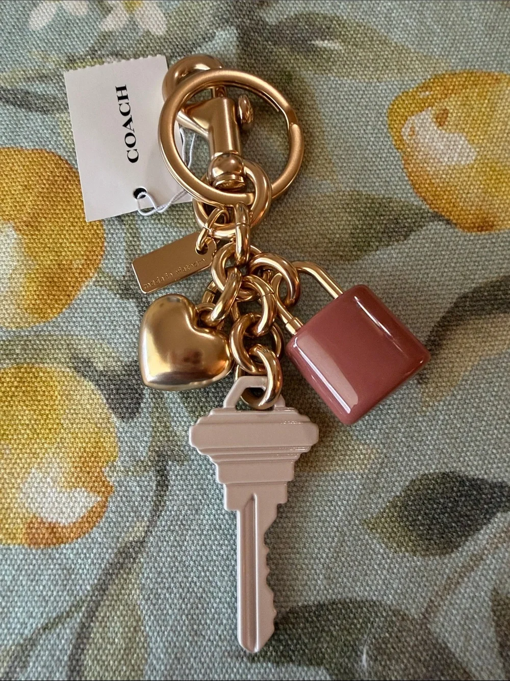 🔑🩷🔑 COACH KEY CLUSTER BAG CHARM KEYCHAIN 🔑🩷🔑  NWT 🔑🩷🔑